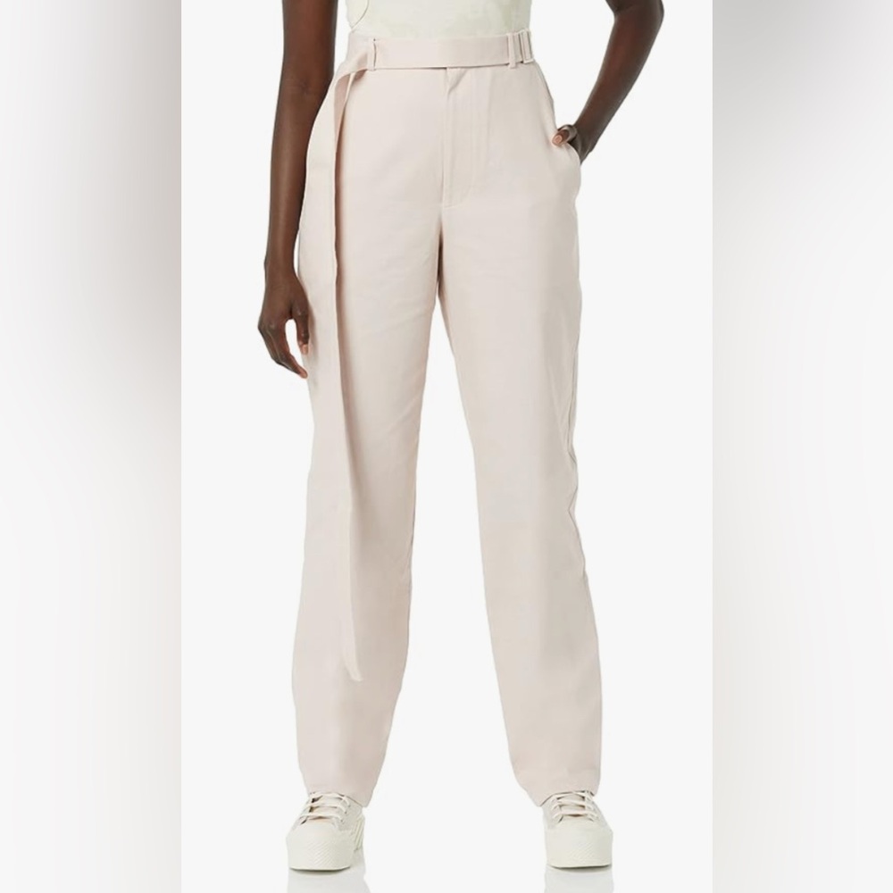 Maison Blanche High Waisted Belted Cotton Twill Pants NWT 2X light academia norm